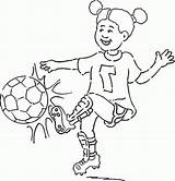 Soccer Girl Coloring Pages Playing Little Getdrawings Getcolorings Drawing sketch template