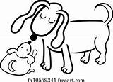 Dog Puppy Coloring Mom Print Wagging Tail His Freeart sketch template