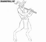 Satyr Draw Drawingforall Step sketch template