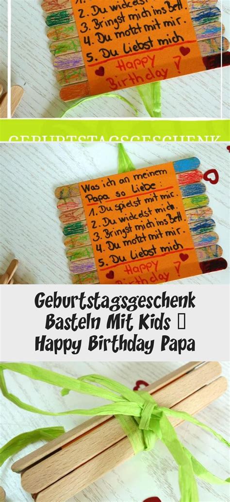 geburtstagsgeschenk basteln mit kids happy birthday papa