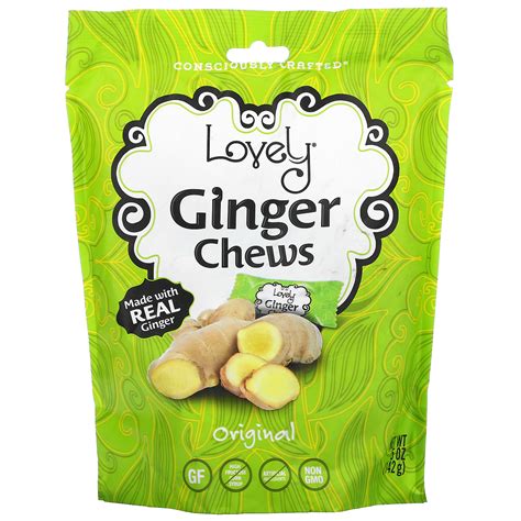 lovely candy ginger chews original  oz   iherb