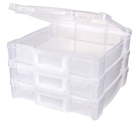 artbin essentials storage box  handle     art craft storage container clear