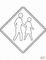 Coloring Sign Australia Pedestrians Pages Road Signs Supercoloring sketch template