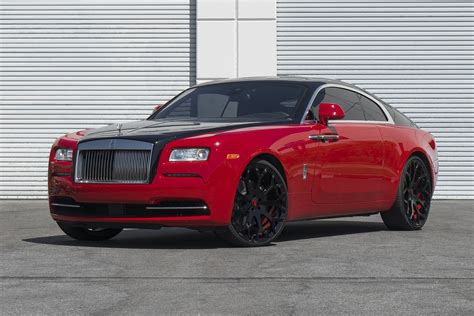 Show Stopper Red Rolls Royce Wraith With Black Hood And Black Forgiatos