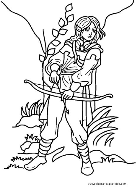 elf color page coloring pages  kids fantasy medieval coloring