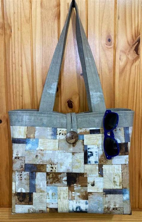 button closure shoulder style classy neutral fabric tote bag etsy