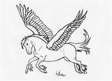 Cavalo Asas Desenhar Pegasus Grego sketch template