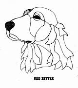 Stained Glass Patterns Dog Setter Crafts Red sketch template