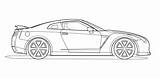 Gtr Nissan Drawing Line Vector Gt Side Sketch Skyline Car Coloring Template Drawings Sketches Detailed sketch template