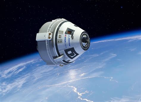 space launch  boeing starliner oft  landing