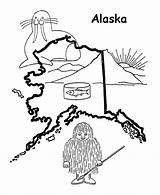 Alaska Coloring Map State Pages Printables Usa Printable Seal Popular Outline Go Coloringhome States sketch template