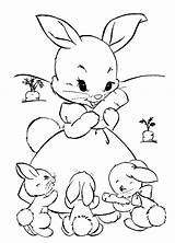 Rabbit Coloring Kids Color Pages Print Children Beautiful Animals sketch template