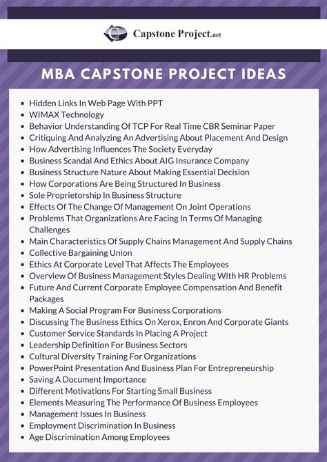 mba capstone project ideaspdf docdroid