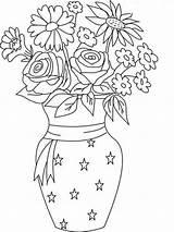 Vase Flower Coloring Flowers Drawing Pages Pot Beautiful Step Kid Printable Print Color Bouquet Draw Line Drawings Easy Kids Clipart sketch template