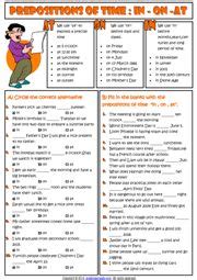 prepositions esl printable worksheets  exercises english
