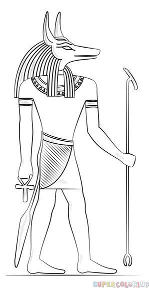 draw anubis  egyptian god step  step drawing tutorials