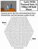 Salt Wife Pillar Lot Maze Into Turned Sunday School Sodom Kids Crafts Lesson Gomorrah Bible Activities Printable Activity Lots Church sketch template