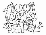 Coloring School 100 Days Pages Supplies Printable sketch template