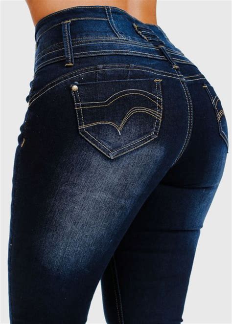high waist butt lift skinny jeans with back pockets in dark denim stuff to buy pinterest