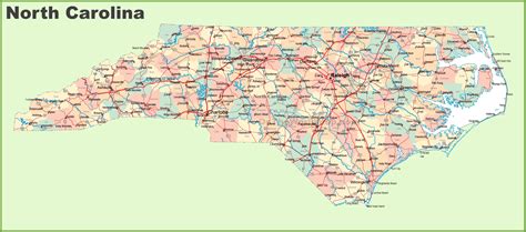 road map  north carolina  cities