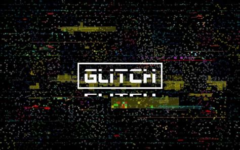 Glitch Television On Black Background Glitched Lines