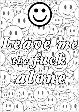 Swear Alone Inappropriate Smiling Colouring Curse Shit Kindly Insulting Smileys Holy Motherfucker Swearing Justcolor sketch template