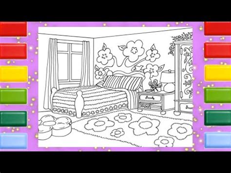 coloring girl dream bedroom coloring page youtube