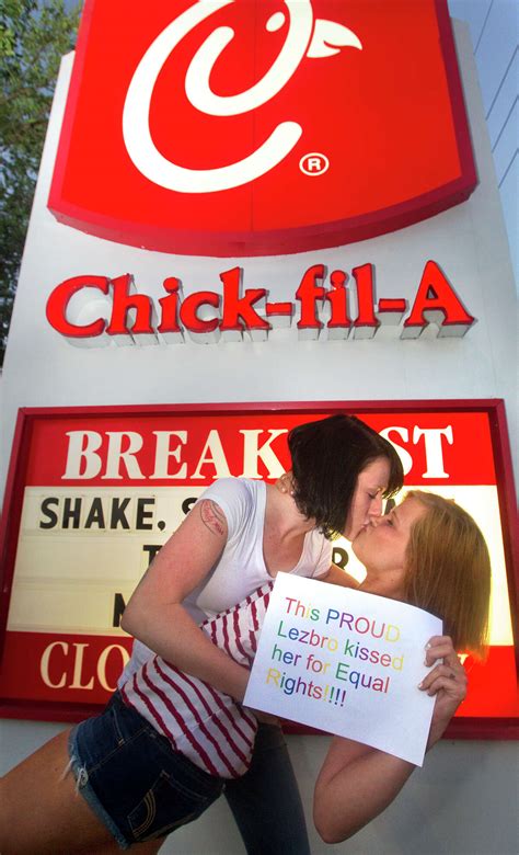 Same Sex Couples Kiss In Protest At Chick Fil A