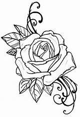 Rose Coloring Tattoo Pages Book Flower Outline Colouring Ta Digital  sketch template