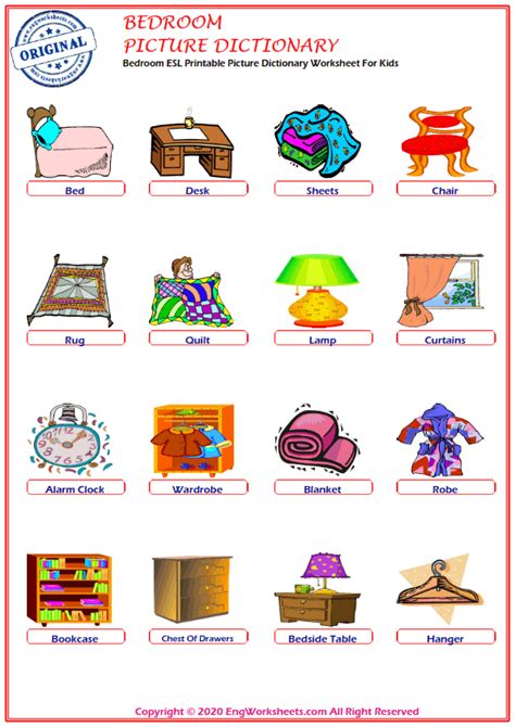 bedroom english esl vocabulary worksheets engworksheets
