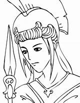 Greek Athena Coloring Pages Goddess Mythology Getcolorings Getdrawings Color sketch template