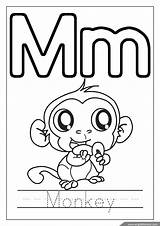 Coloring Alphabet Pages Monkey Letters Letter Preschool Worksheets Printable Cute Abc Choose Board sketch template