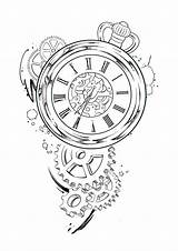 Hourglass Clock Gears Clocks Watches sketch template