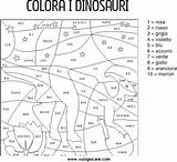 Colora Dinosauri Conta Calcola Numeri Matematica Ricolora Enigmistica sketch template