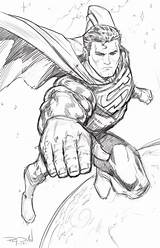 Steel Superhero Perspective Draw sketch template