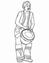 African Coloring Pages Culture Playing Drum Djembe Musician Kids Template Color Getcolorings Printable Templates Print Sketch sketch template