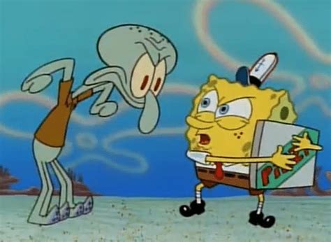 Spongebob And Squidward Meme Pizza