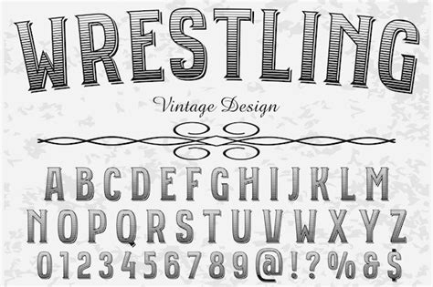 premium vector vintage font handcrafted wrestling