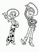 Coloring Woody Jessie Toy Story Print sketch template