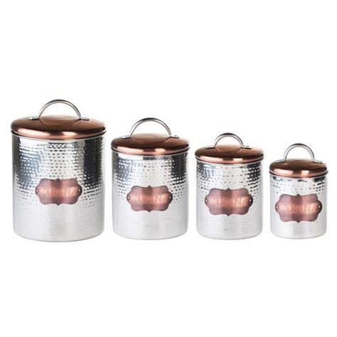 old dutch decor copper hammered canister set 4 piece 843