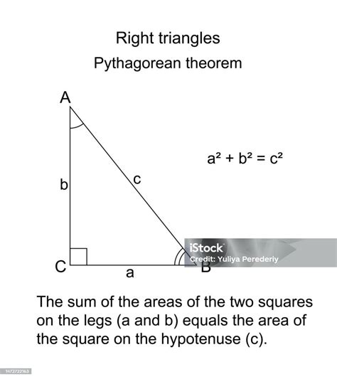 satz des pythagoras rechtwinkliges dreieck abc stock vektor art und