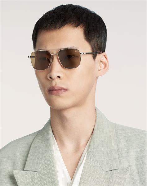 men s brown round framed metal sunglasses dunhill uk online store