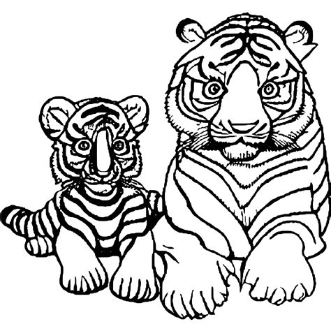 tiger family coloring page creative fabrica