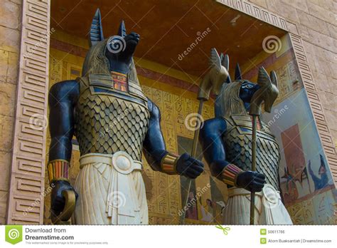 Couple Egyptian Ancient Art Anubis Sculpture Figurine