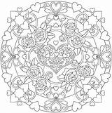 Coloring Mandala Pages Heart Flower Rose Dover Publications Drawing Mandalas Printable Hearts Book Welcome Books Adult Colouring Adults Color Doverpublications sketch template