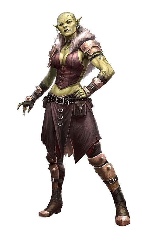 Half Orc Rogue Pathfinder Characters In 2019 Female Orc Character