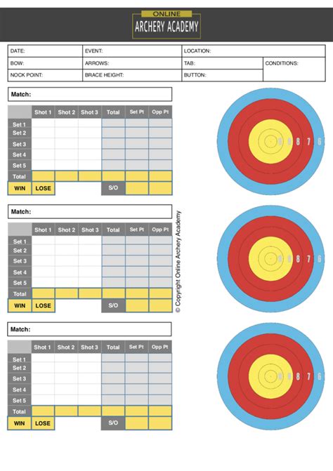 printable archery score cards printable templates
