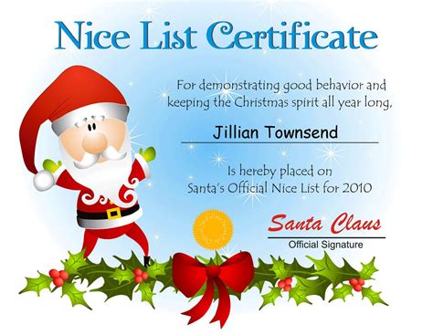 printable nice list certificate template minimalist blank printable