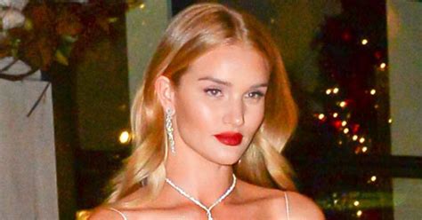 Rosie Huntington Whiteley Ditches Bra In Dress Resembling Paint Daily