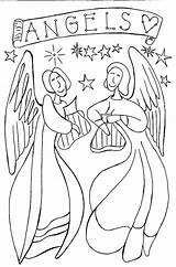 Angel Printable Angels Nativity Fallen Jesus Colouring sketch template